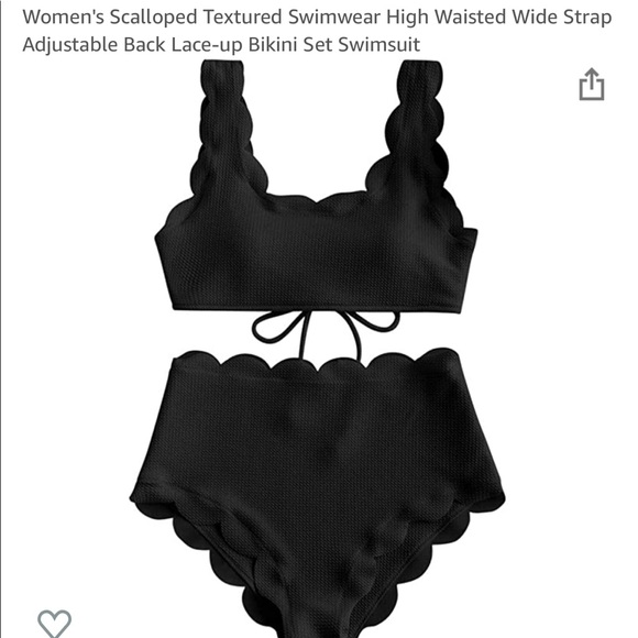 Other - NWT black scallop 2 pc swim suit